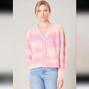 Sugarlips Sugar + Lips Cotton Candy Skies Button Front Cardigan. Size Large. NWT